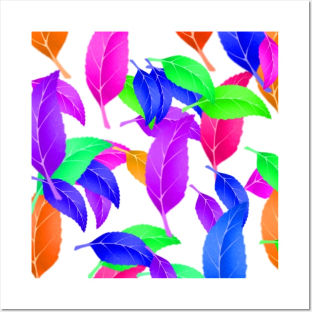 colorful rainbow leaves leaf background pattern Wall Art by Artistic_st